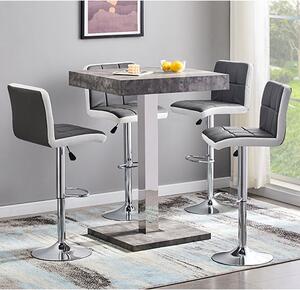 Topaz Concrete Effect Bar Table With 4 Copez Grey White Stools