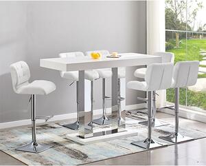 Caprice Large White Gloss Bar Table 6 Candid White Stools