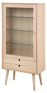 Canton Wooden Display Cabinet 1 Door 2 Drawers In Oak White