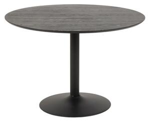 Ibika Wooden Dining Table Round With Metal Base In Black