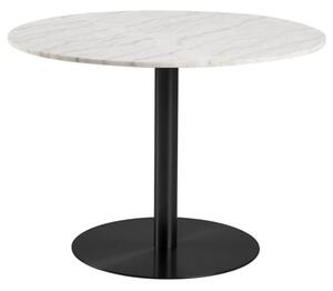 Clarkston Marble Dining Table With Black Base In White