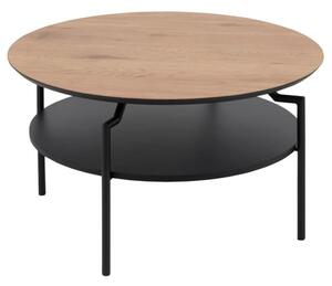 Gatineau Wooden Coffee Table Round In Wild Oak And Black