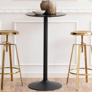 Ibika Wooden Bar Table With Metal Base In Matt Black