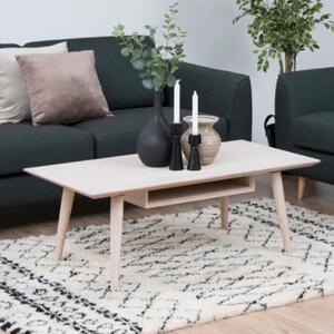 Canton Wooden Coffee Table With 1 Shelf In Oak White