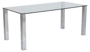 Konya Glass Dining Table Large With Chrome Base