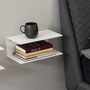 Jicama Dual Metal Wall Shelf In Matt White