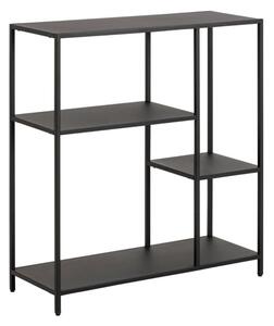 Newberry Metal Bookcase With 3 Shelves In Matt Black