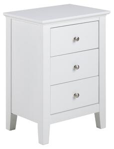 Lakewood Wooden Bedside Cabinet With 3 Drawers In White