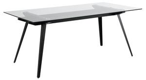 Marietta Clear Glass Dining Table Rectangular With Black Legs