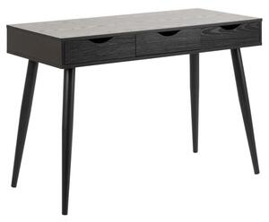 Newark Wooden Laptop Desk With 3 Drawers In Ash Black