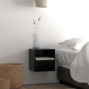 Jicama Wall Hung Metal Bedside Cabinet In Black