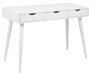 Newark Wooden Laptop Desk With 3 Drawers In White