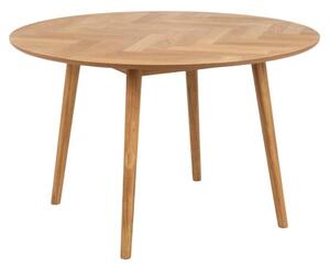 Nephi Wooden Dining Table Round In Herringbone Oak