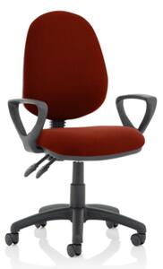 Eclipse II Fabric Office Chair In Ginseng Chilli With Loop Arms