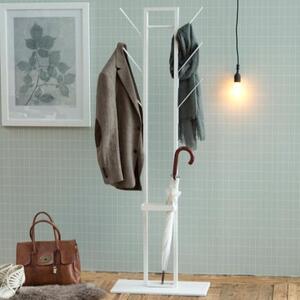 Vicksburg Metal Coat Rack With Umbrella Stand In White