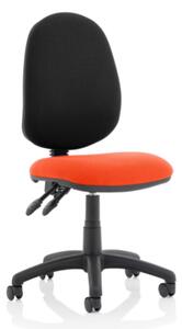 Eclipse II Black Back Office Chair In Tabasco Orange No Arms