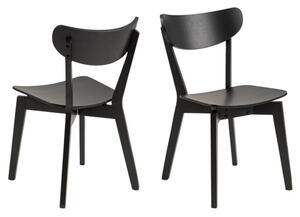 Redondo Black Wooden Dining Chairs In Pair