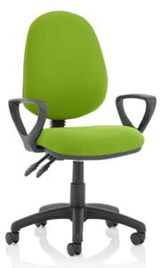 Eclipse II Fabric Office Chair In Myrrh Green With Loop Arms