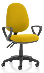 Eclipse II Fabric Office Chair In Senna Yellow With Loop Arms