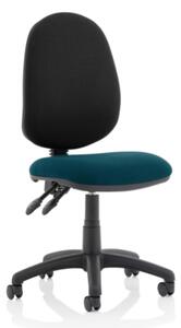 Eclipse II Black Back Office Chair In Maringa Teal No Arms