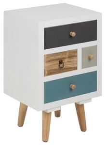 Thaws Wooden Bedside Cabinet With 4 Drawers In Multicolored