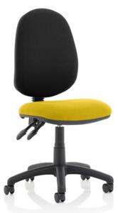 Eclipse II Black Back Office Chair In Senna Yellow No Arms