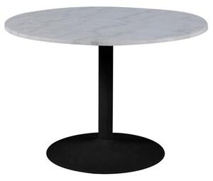 Taraji Marble Dining Table With Black Base In Guangxi White