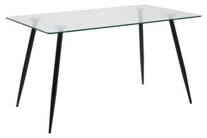 Woodburn Glass Dining Table Rectangular With Black Metal Legs