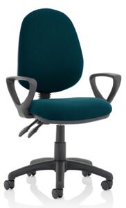 Eclipse II Fabric Office Chair In Maringa Teal With Loop Arms