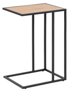 Salvo Wooden Side Table In Oak With Black Metal Frame