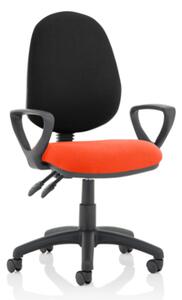 Eclipse II Black Back Office Chair In Red With Loop Arms