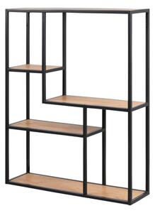 Salvo Bookcase 3 Wooden Shelves Tall With Black Metal Frame