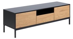 Salvo Wooden TV Stand With 2 Doors In Matt Wild Oak