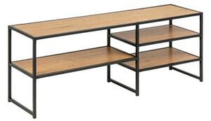 Salvo Wooden TV Stand With 3 Shelves In Matt Wild Oak