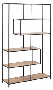 Salvo Wooden Bookcase With 5 Shelves In Matt Wild Oak