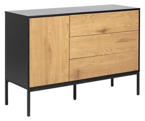 Salvo Wooden Sideboard With 1 Door 3 Drawers In Matt Wild Oak