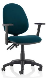 Eclipse II Office Chair In Maringa Teal With Adjustable Arms