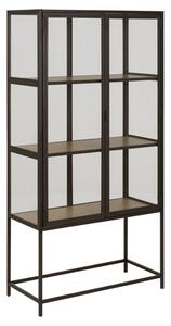 Salvo Steel Display Cabinet 2 Doors In Matt Wild Oak Shelves