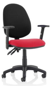 Eclipse II Black Back Office Chair In Cherry And Adjustable Arms