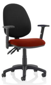 Eclipse II Black Back Office Chair In Chilli And Adjustable Arms