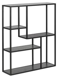 Salvo Wooden Wall Shelf 3 Tier In Ash Black