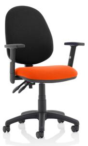 Eclipse II Black Back Office Chair In Red And Adjustable Arms