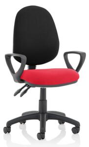 Eclipse II Black Back Office Chair In Cherry With Loop Arms