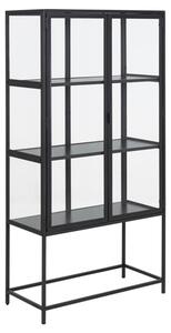 Salvo Steel Display Cabinet With 2 Doors In Matt Black