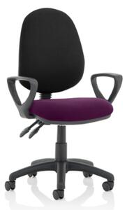 Eclipse II Black Back Office Chair In Purple With Loop Arms