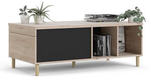 Roxo Wooden Coffee Table With Sliding Top In Oak And Black