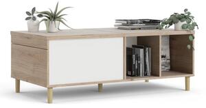 Roxo Wooden Coffee Table With Sliding Top In Oak And White