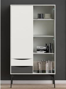 Felton 2 Doors And 2 Drawers Display Cabinet In Grey And White