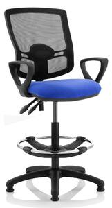 Eclipse Blue Deluxe Office Chair With Loop Arms And Rise Kit