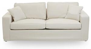 Villanova Fabric Upholstered 3 Seater Sofa In Cream